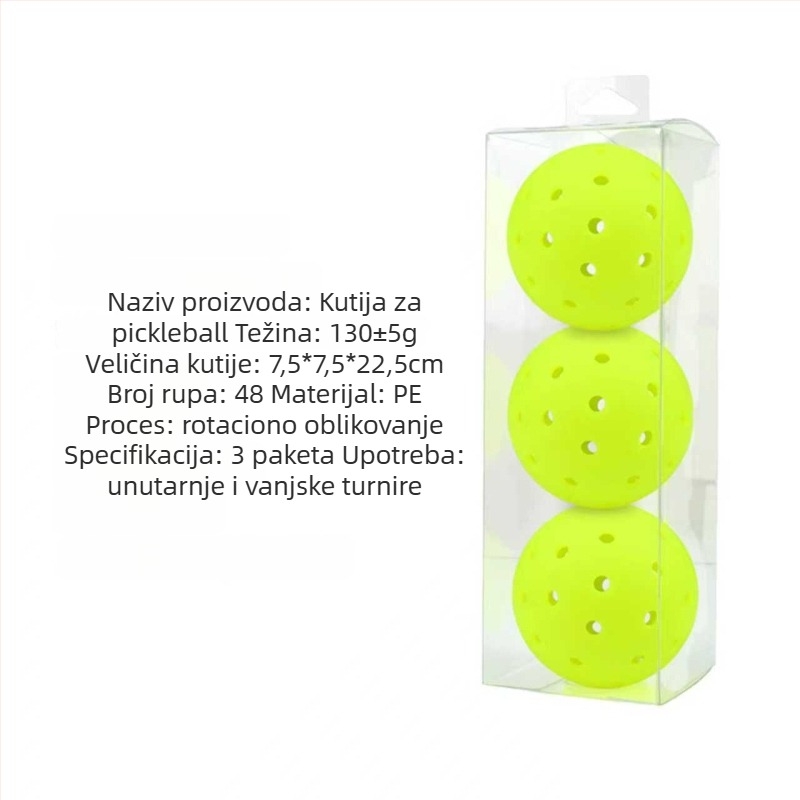 Lopta za pickleball Vispinvo — 40 rupa, PE materijal, težina 26 g