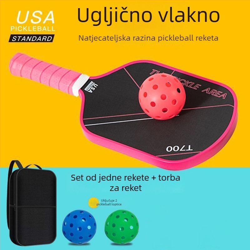 Raketa za pickleball, ultralagana, karbonska vlakna T700, 240 g, Enjoy Sports
