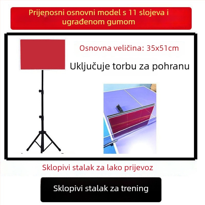 Tabla za odbijanje stolnog tenisa za solo trening – PP materijal