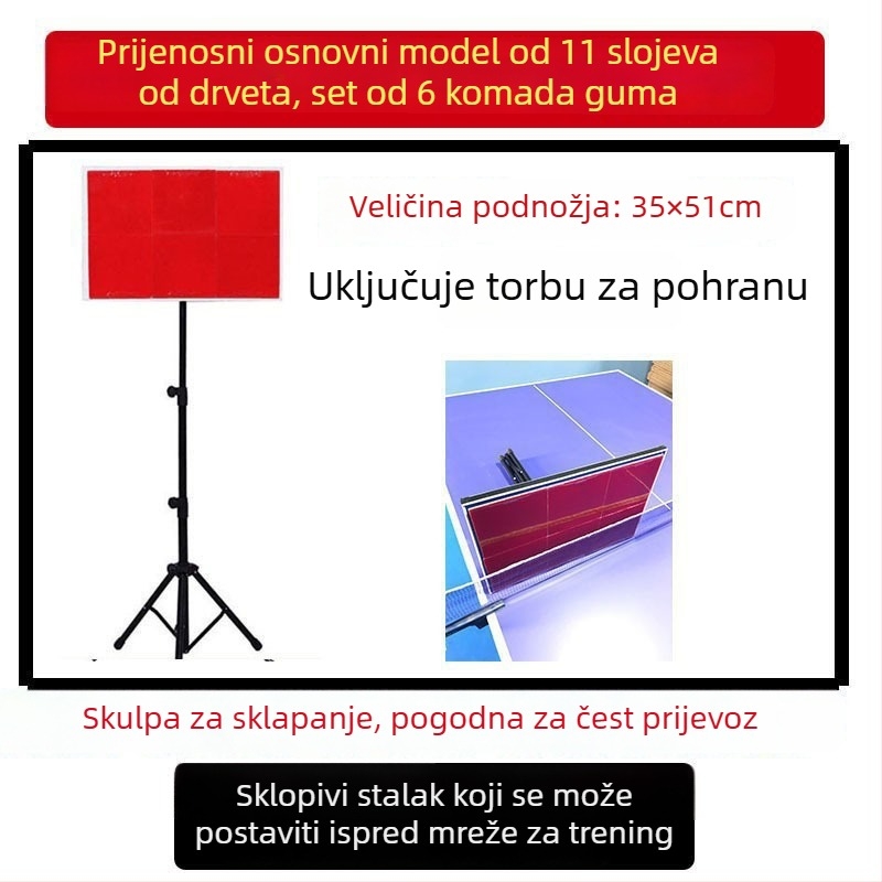 Tabla za odbijanje stolnog tenisa za solo trening – PP materijal
