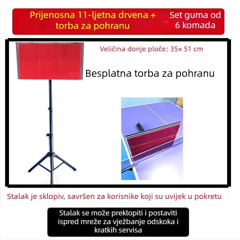 Tabla za odbijanje stolnog tenisa za solo trening – PP materijal