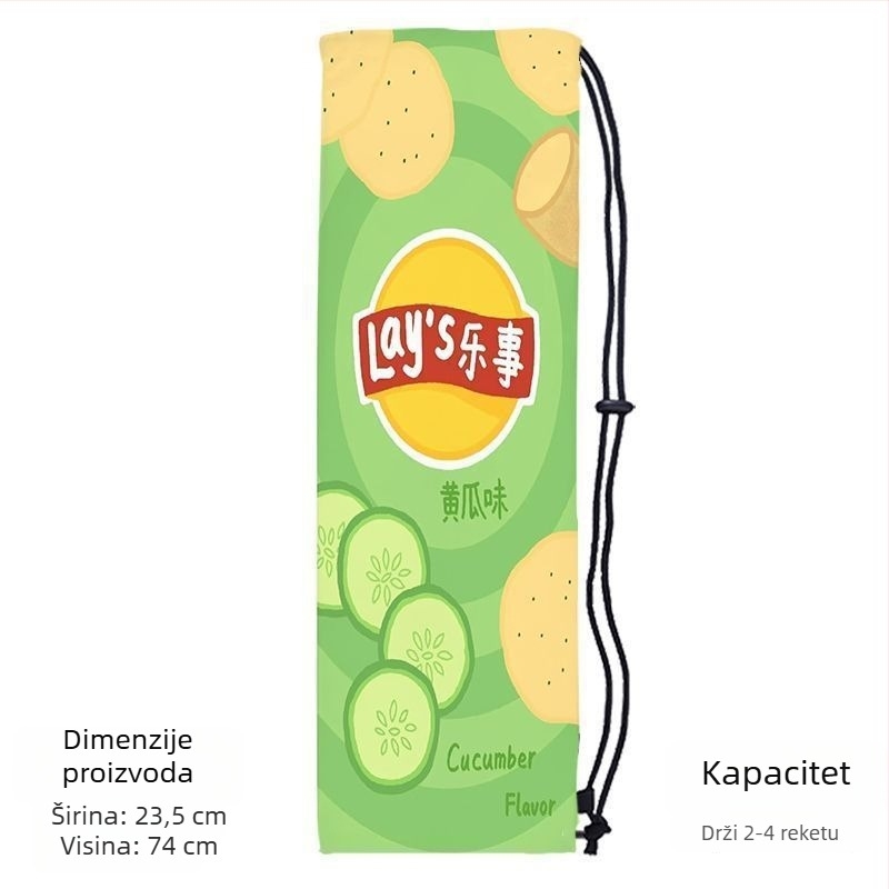 Prijenosna torba za pohranu reketa za badminton za odrasle, s slatkim i stilskim dizajnom, crossbody trakom i zaštitnim džepom sa šnurlicom