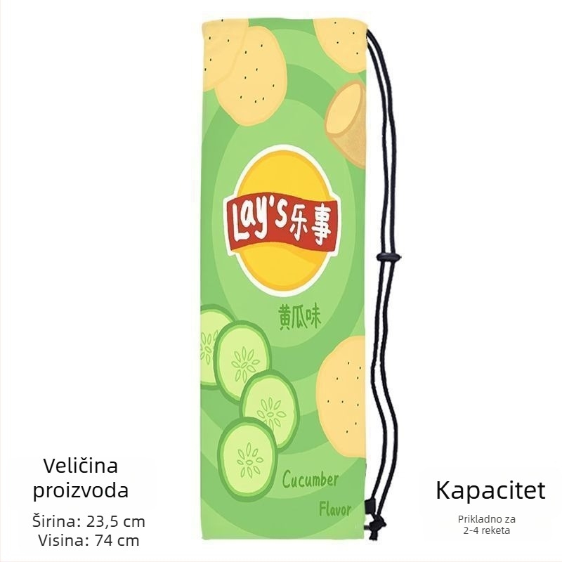 Prijenosna torba za pohranu reketa za badminton za odrasle, s slatkim i stilskim dizajnom, crossbody trakom i zaštitnim džepom sa šnurlicom