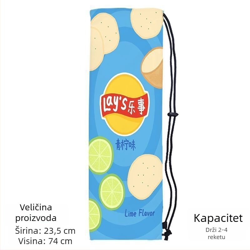 Prijenosna torba za pohranu reketa za badminton za odrasle, s slatkim i stilskim dizajnom, crossbody trakom i zaštitnim džepom sa šnurlicom