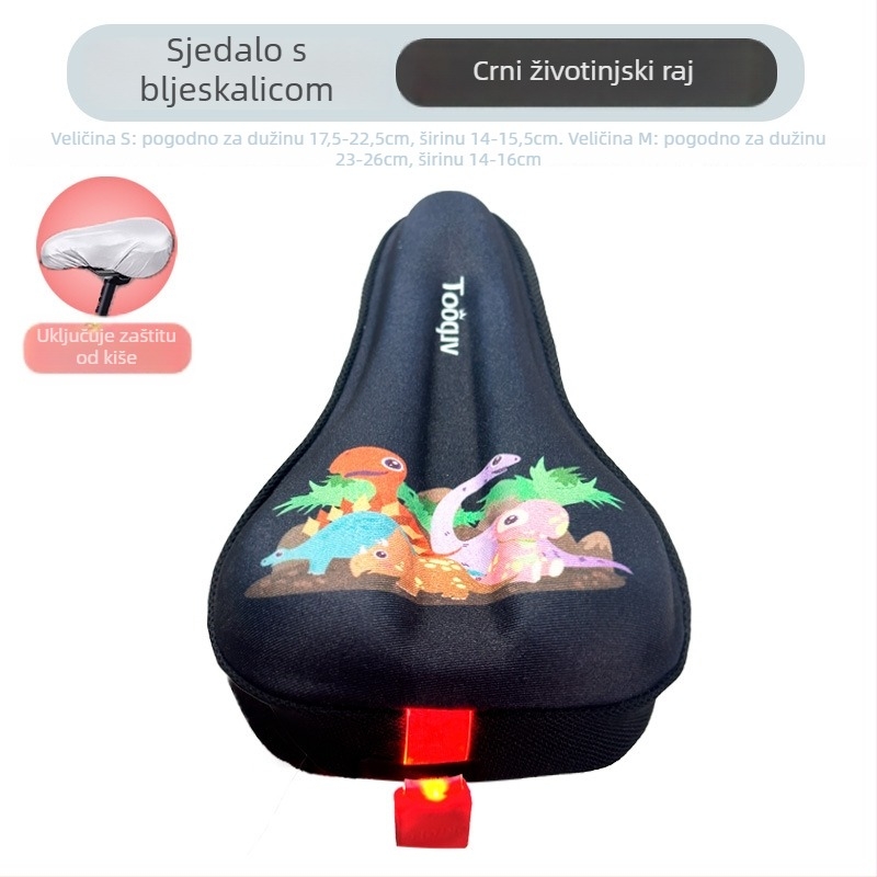 Navlaka za sjedalo dječjeg bicikla s mekanom silikonnom jastučićem, crtani dizajn, povećana debljina za udobnost