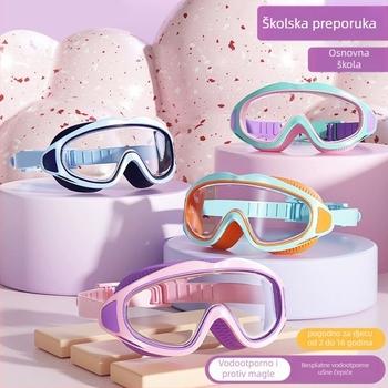 Youyou Dječje plivačke naočale sa kapom – PC leće, antifog, vodootporne, veliki okvir