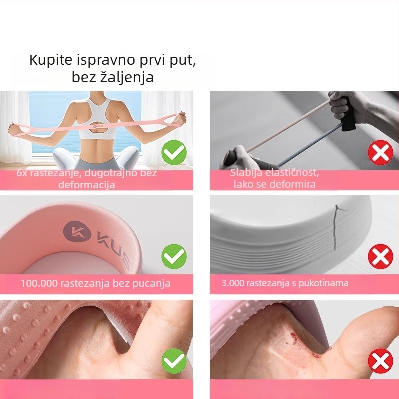Elastična traka u obliku 8 za žene, traka za istezanje leđa, kućni fitness i joga za otvaranje ramena
