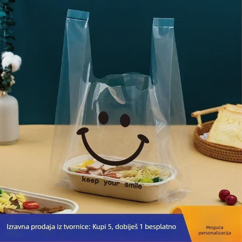 Prozirna jednokratna vrećica za voće i deserte za dostavu, dvostruka debljina 8 vlakana, podrijetlo Anhui, dnevni kapacitet 100000