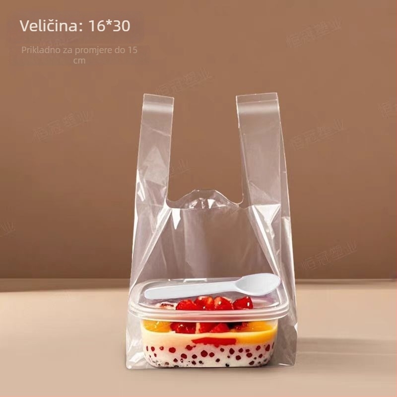 Prozirna jednokratna vrećica za voće i deserte za dostavu, dvostruka debljina 8 vlakana, podrijetlo Anhui, dnevni kapacitet 100000