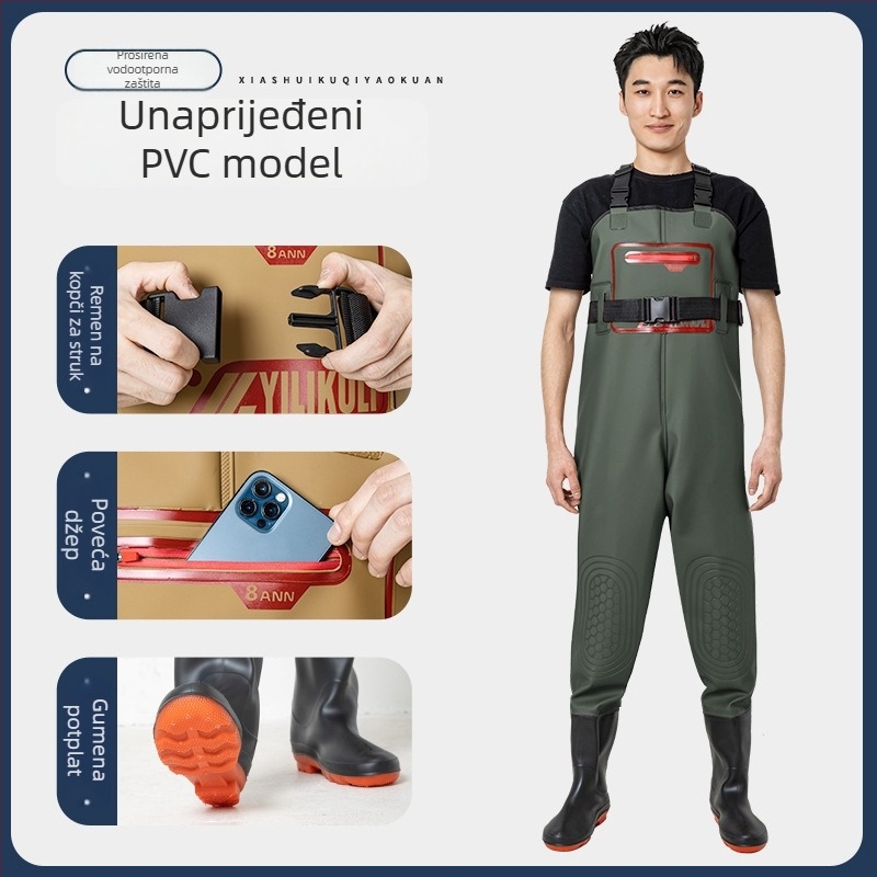 Unisex odijelo za kišu za ribolov: vodootporno, otporno na habanje, jednodelni kombinezon s integriranim vodootpornim hlačama, cijelogodišnje