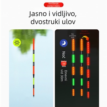 Ogroman plovak za ribolov sa luminescencijom, debelim repom, perlicama i indikatorom ugriza koji mijenja boju, za dnevnu i noćnu upotrebu
