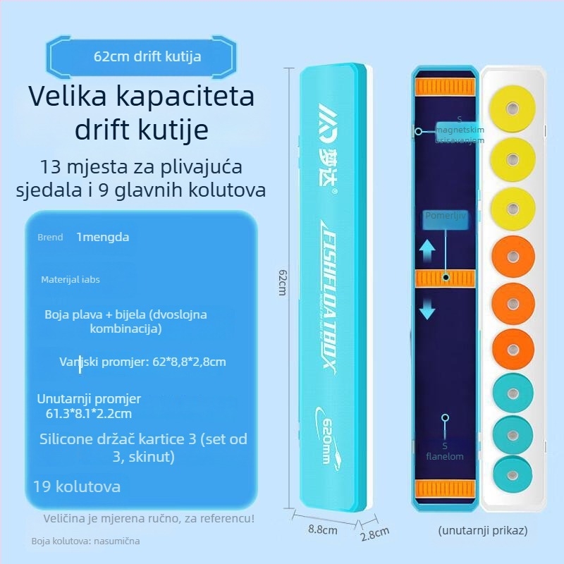 Menda kutija za plovke i glavnu liniju – 2-u-1 set, velika kapaciteta, materijal: viskoza vlakna, podrijetlo: Novi Zeland