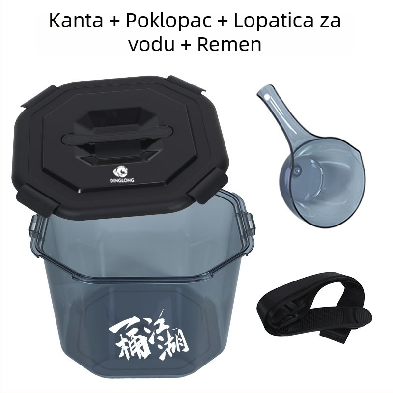 Višenamjenski kofa za mamac za ribolov – prijenosna, s ručkom i sjedištem, štiti mamac od dodira rukama