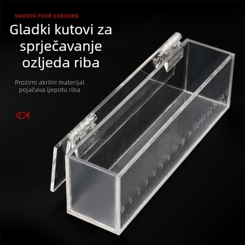 Gujing prozirna akrilna kutija za promatranje i čuvanje riba sa skalom