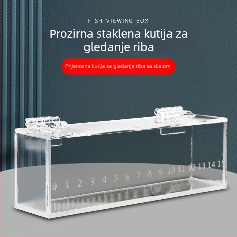 Gujing prozirna akrilna kutija za promatranje i čuvanje riba sa skalom