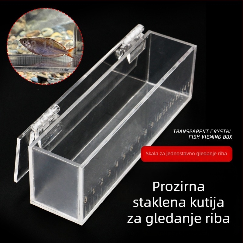 Gujing prozirna akrilna kutija za promatranje i čuvanje riba sa skalom