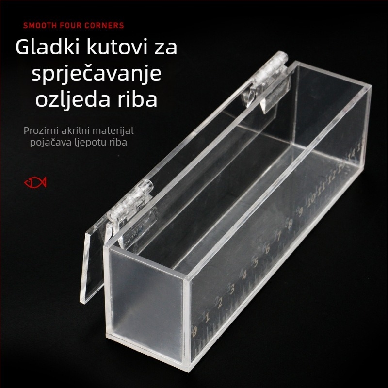 Gujing prozirna akrilna kutija za promatranje i čuvanje riba sa skalom