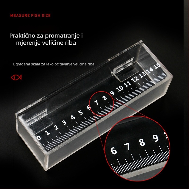 Gujing prozirna akrilna kutija za promatranje i čuvanje riba sa skalom