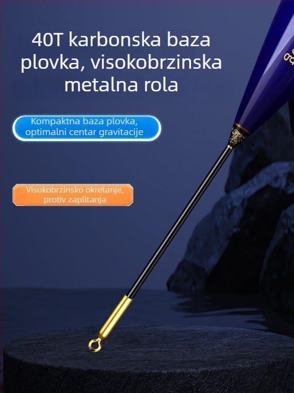Meki Nano plovak za kameniti ribolov – klizni plovak za dugi domet, LED osvijetljeni plovak za šarane