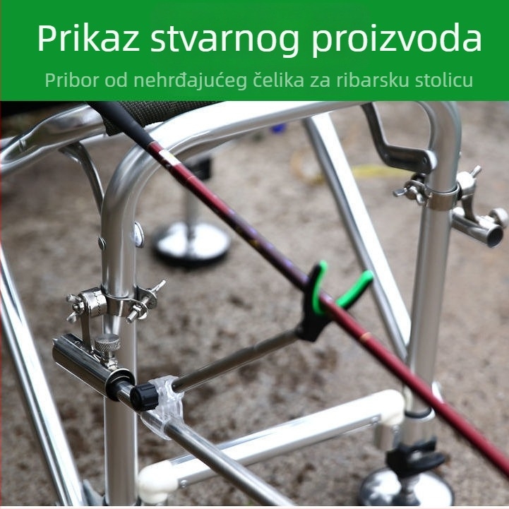 Happy Tiger Pribori za stolicu za ribolov od nehrđajućeg čelika – trodijelni set, držač mamaca i držač ribe