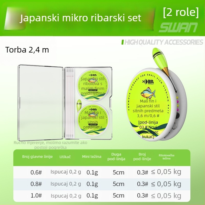 Japanski stil ribolovni set uz tok rijeke s jednim udicom, najlon