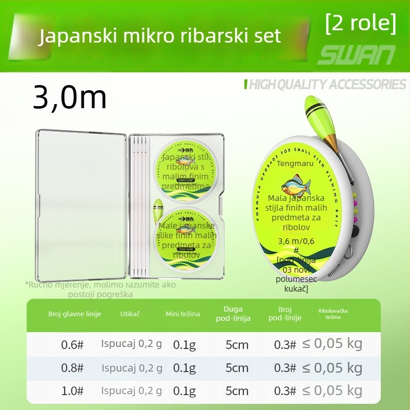 Japanski stil ribolovni set uz tok rijeke s jednim udicom, najlon