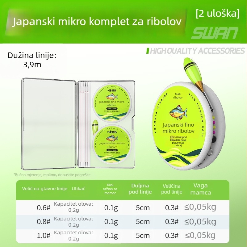 Japanski stil ribolovni set uz tok rijeke s jednim udicom, najlon