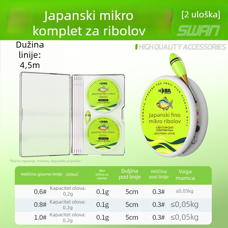 Japanski stil ribolovni set uz tok rijeke s jednim udicom, najlon