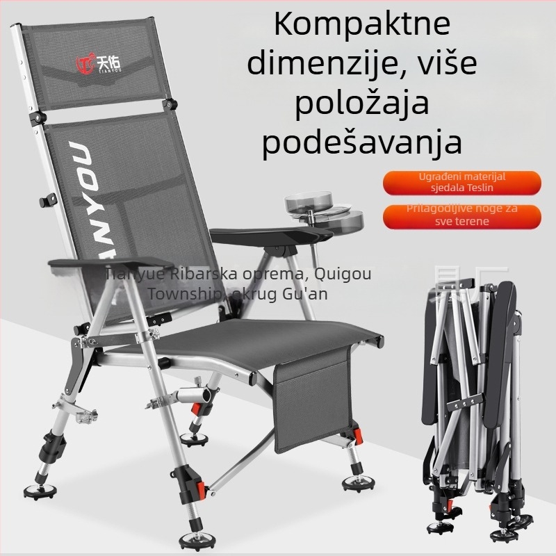 Ribarska stolica, europskog stila, sklopiva, prijenosna, za sve terene — ugljikovo čelika, Tianyou