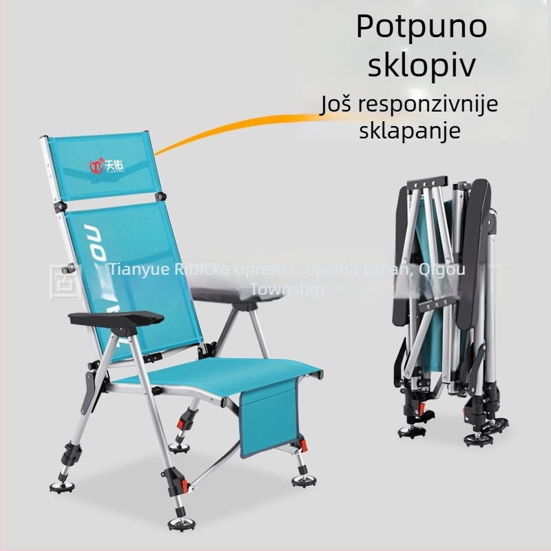 Ribarska stolica, europskog stila, sklopiva, prijenosna, za sve terene — ugljikovo čelika, Tianyou