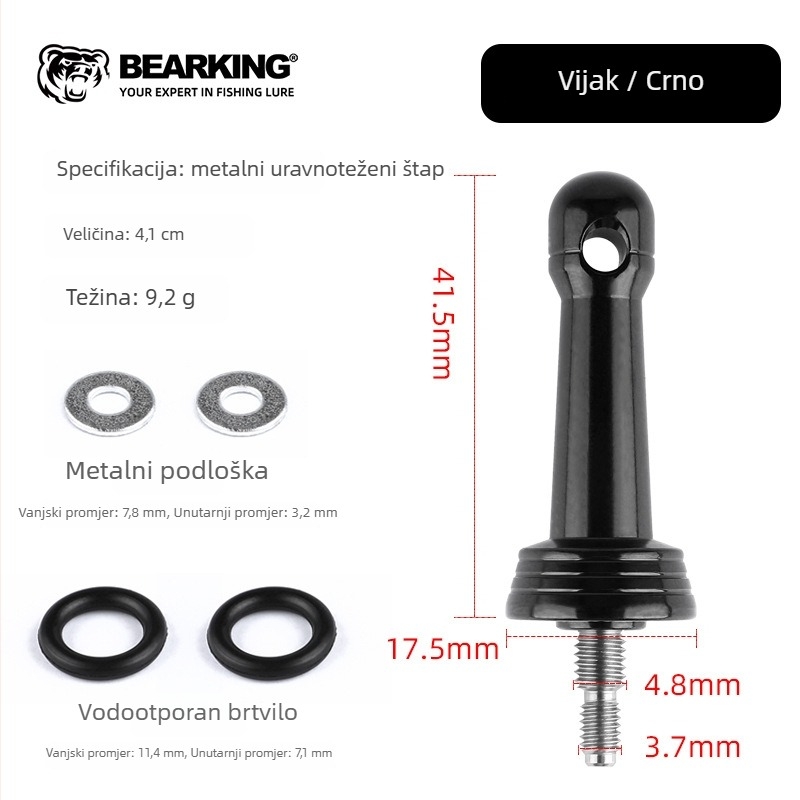 Bearking spinning kolut za ribolov – aluminijski balansni rotor, anti-kolizijski sustav balansiranja, ovlaštena privatna marka, kutija 1000 kom