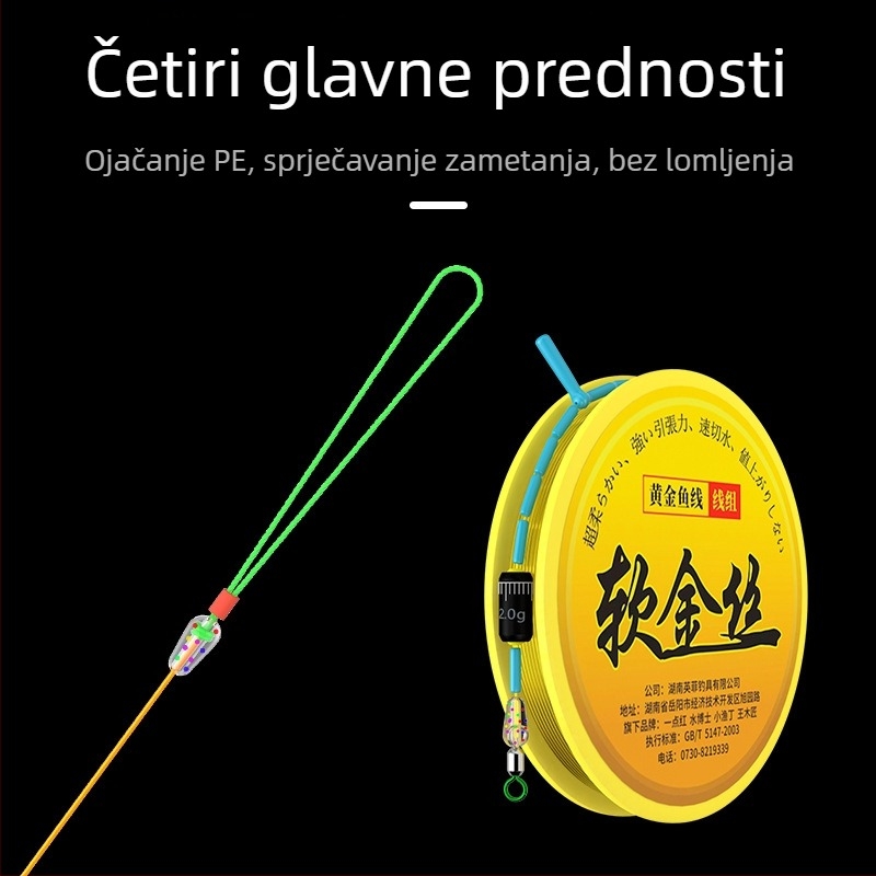 Set glavne najlon linije za ribolov, duljina 2.7–8.1 m, pogodna za jezera, rezervoare i rijeke