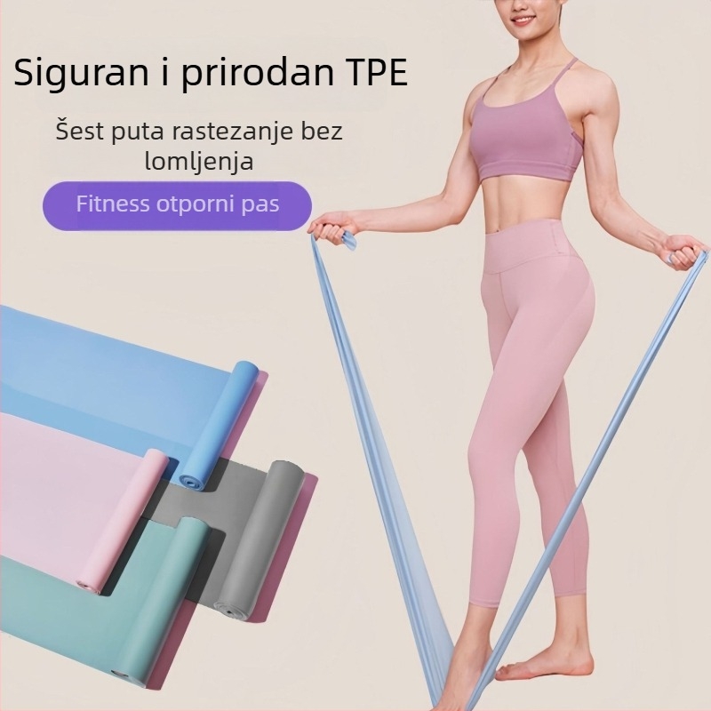 Joga napetostna traka – TPE elastična traka za oblikovanje bokova i nogu, kućni fitness trening, mršavljenje tijela