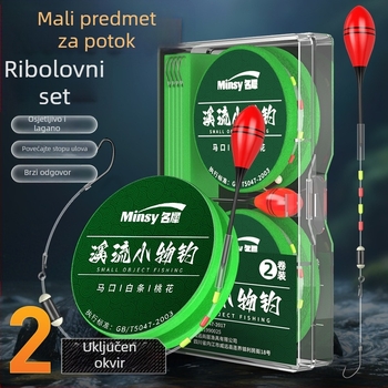 Rig za ribolov u potoku u japanskom stilu za manje ribe, s unaprijed vezanim udicama