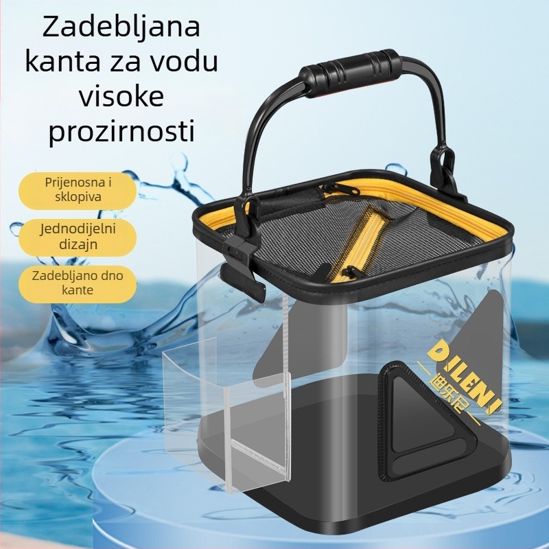 Dilone kanta za vodu visoke prozirnosti, prozirna kanta za ribe, višenamjenska kanta za ribolov s ručkom, kanta za žive ribe
