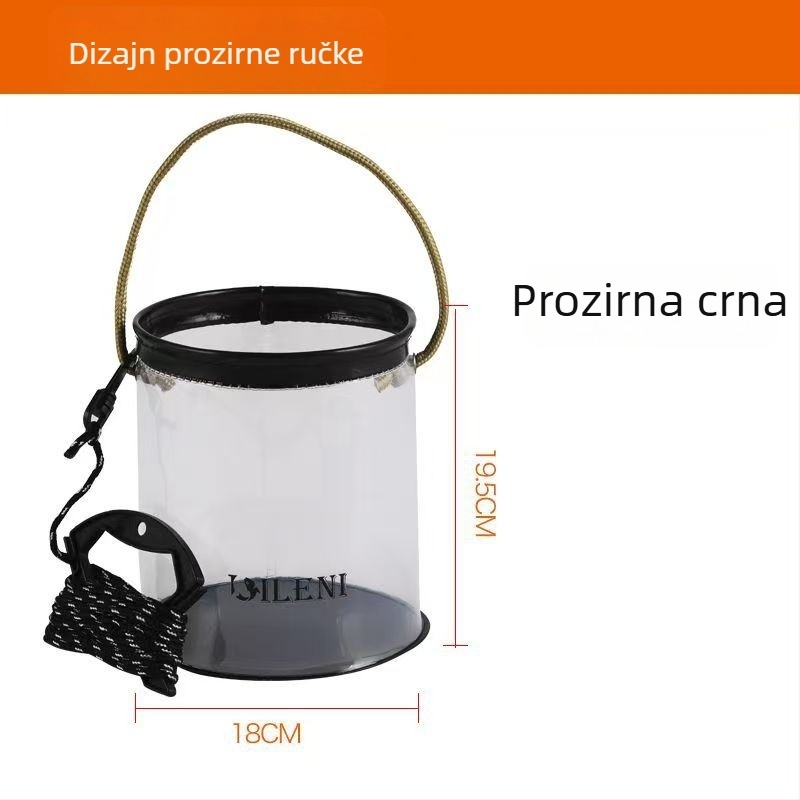 Dilone kanta za vodu visoke prozirnosti, prozirna kanta za ribe, višenamjenska kanta za ribolov s ručkom, kanta za žive ribe