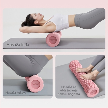 Čvrsti pjenasti valjak za jogu – masaža mišića, opuštanje, oblikovanje leđa i nogu