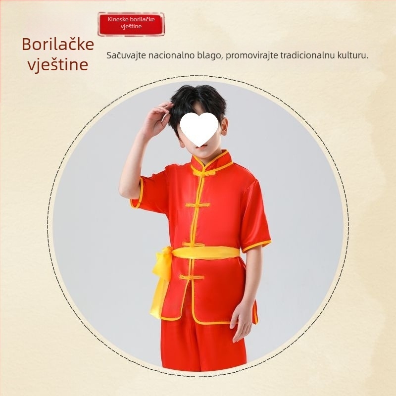 Kostim borilačkih vještina za Dan nacionalnog praznika, kostim za ples zmaja i bubnjanje, tradicionalna trenirka