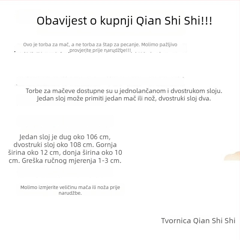 Zadebljana torba za Tai Chi sablju, futrola za sablju, višenamjenska torba za trening, dvostruka vodootpornost, za nošenje na leđima