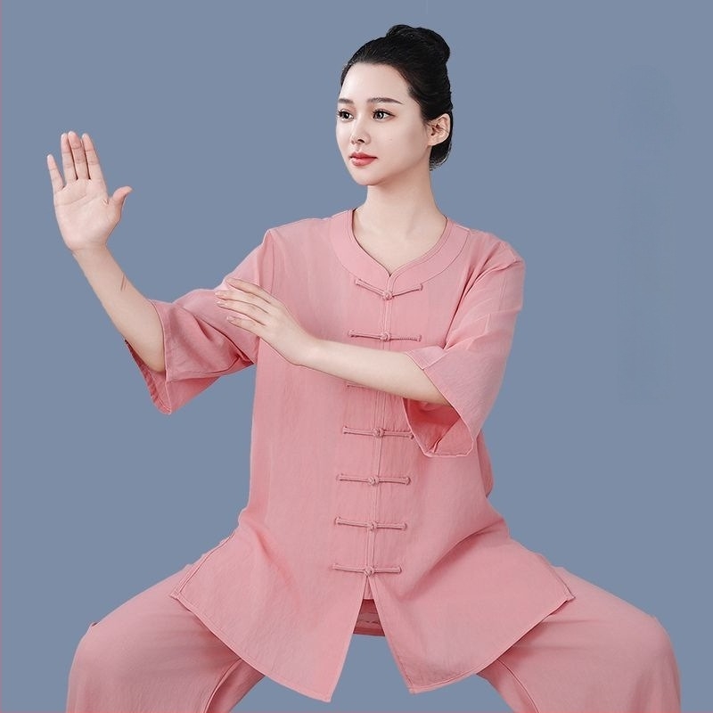 Tai Chi odijelo za djecu, ljetni lagani model, corduroy tkanina s udjelom lana 31–50%, kratki rukavi