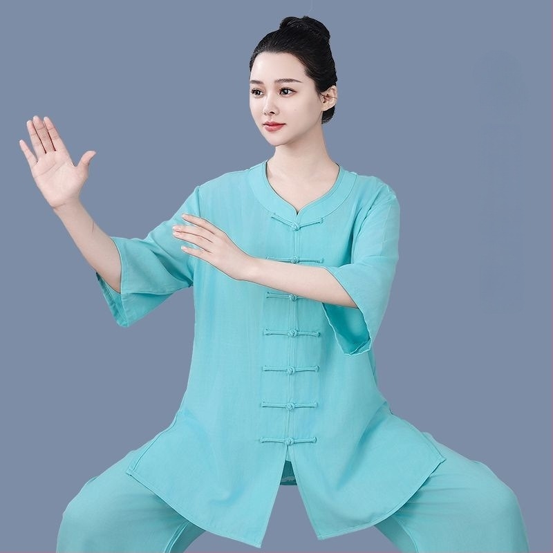Tai Chi odijelo za djecu, ljetni lagani model, corduroy tkanina s udjelom lana 31–50%, kratki rukavi