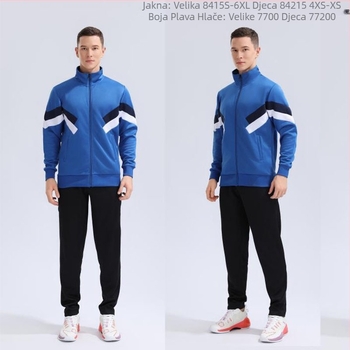 Sportski komplet s usklađenim dizajnom, stojeći ovratnik, kratki rukavi, poliester tkanina i podstava od poliester