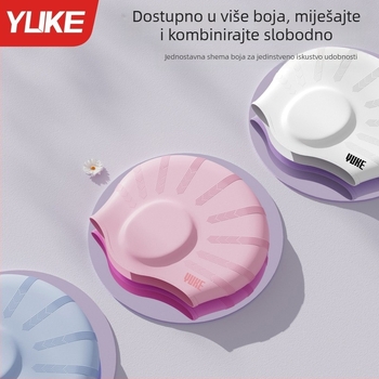 Silikonska kapa za plivanje za odrasle s zaštitom ušiju – set kapa + plivačke naočale, povećani obim glave