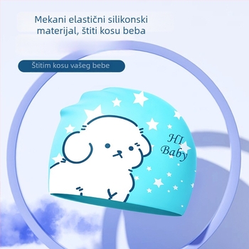 Dječja silikon kapa za plivanje, vodootporna, s karikaturnim otiskom, udobna za nošenje