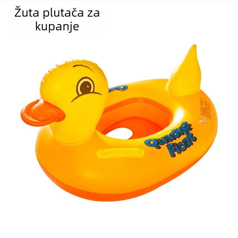 Naduvani plivački prsten u obliku žute patke za djecu, PVC debljina 0,2 mm, strojno tiskanje, pogodan za plivanje i hodanje po vodi