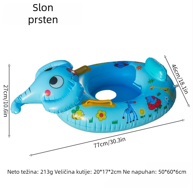 Naduvani plivački prsten u obliku žute patke za djecu, PVC debljina 0,2 mm, strojno tiskanje, pogodan za plivanje i hodanje po vodi