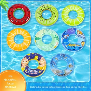 Dječji plivački prsten s karikaturnim uzorkom, izrađen od ekološkog PVC-a; ručno napuhavanje; pogodan za bazene i vodne parkove