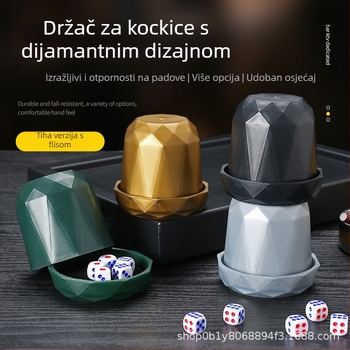Set čašica za kockice s bazom, vrhunski apsorber buke, plastična konstrukcija, pakiranje 100 komada, mogućnost prilagodbe, pogodno za šah i igre kartama