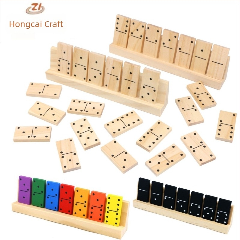Drvena domino-puzzle igra — 28 komada — obrazovni DIY za djecu i odrasle
