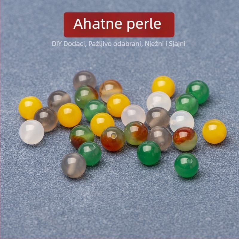Crvene ahatove perle 6 mm i 8 mm slobodne perle za DIY ogrlice i narukvice
